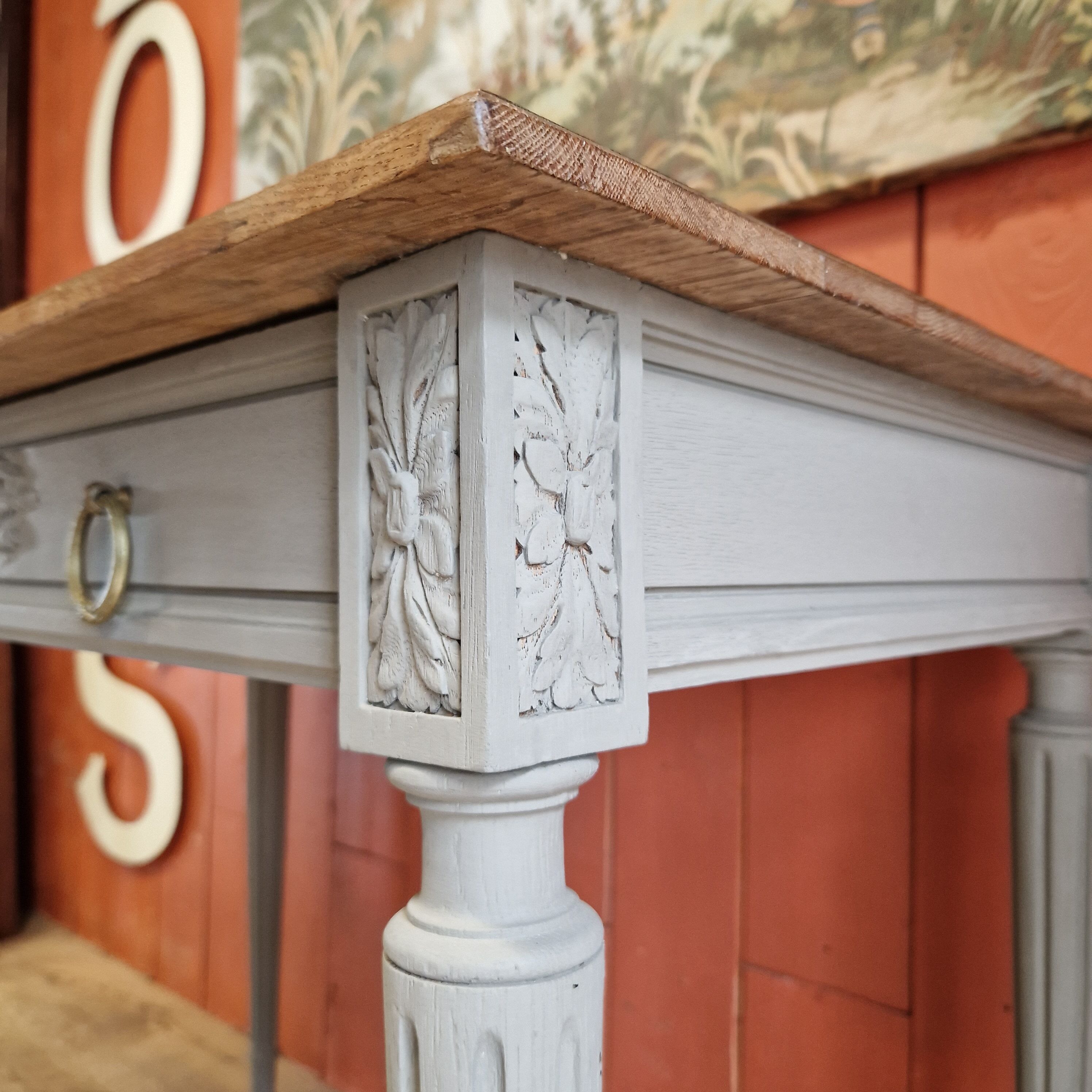 Old desk in chene signed goanvic