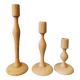 Trio de bougeoirs en bois de cèdre Maroc