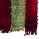 Vintage Filikli Tulu Runner Rug in Red and Green Mohair Angora Wool