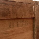 Vintage wooden wardrobe with matte cast iron color hanging rail