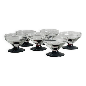 Set of 6 stemmed glasses