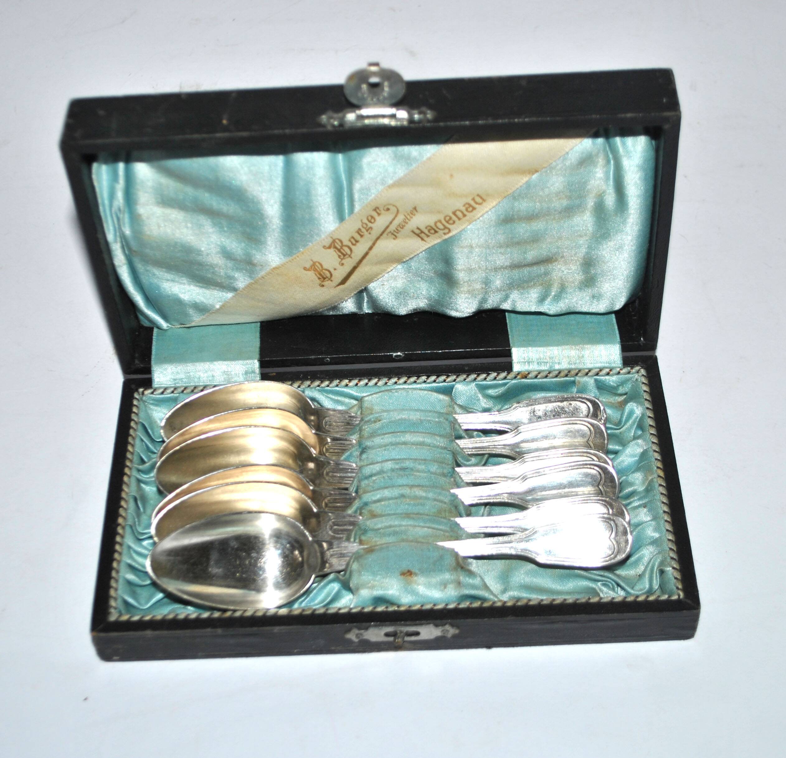 Set of 6 CHRISTOFLE Chinon coffee spoons, 14cm filet model