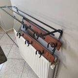 vintage teak coat rack with 6 hooks