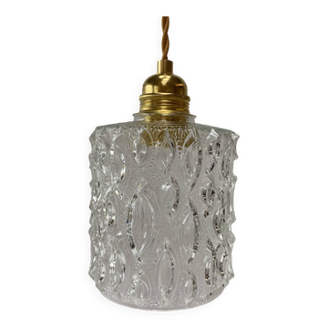 Vintage suspension in moulded pressed glass