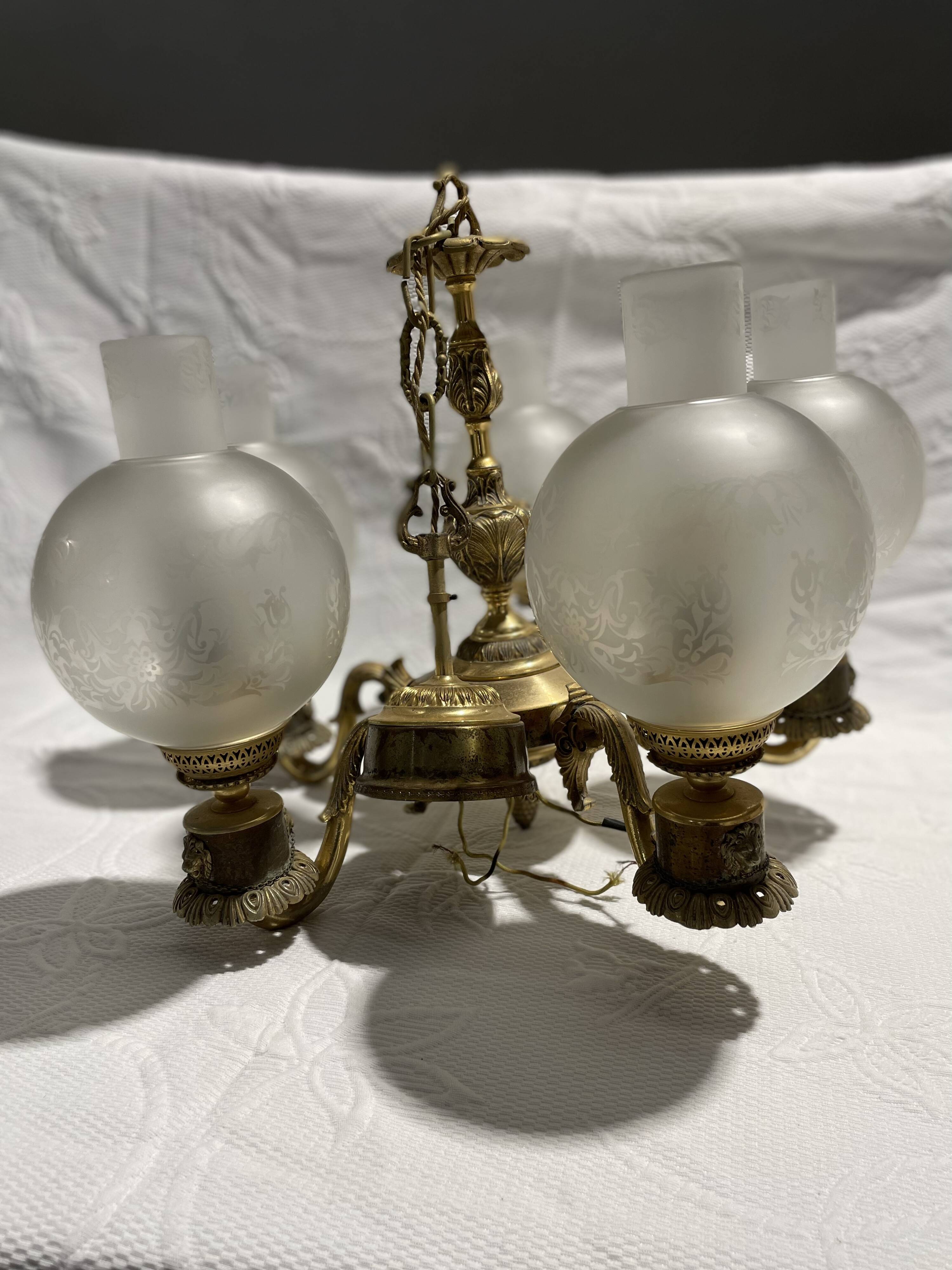 Napoleon III 5-arms chandelier