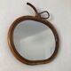 Rattan apple mirror 1960s 32 x 31 cm