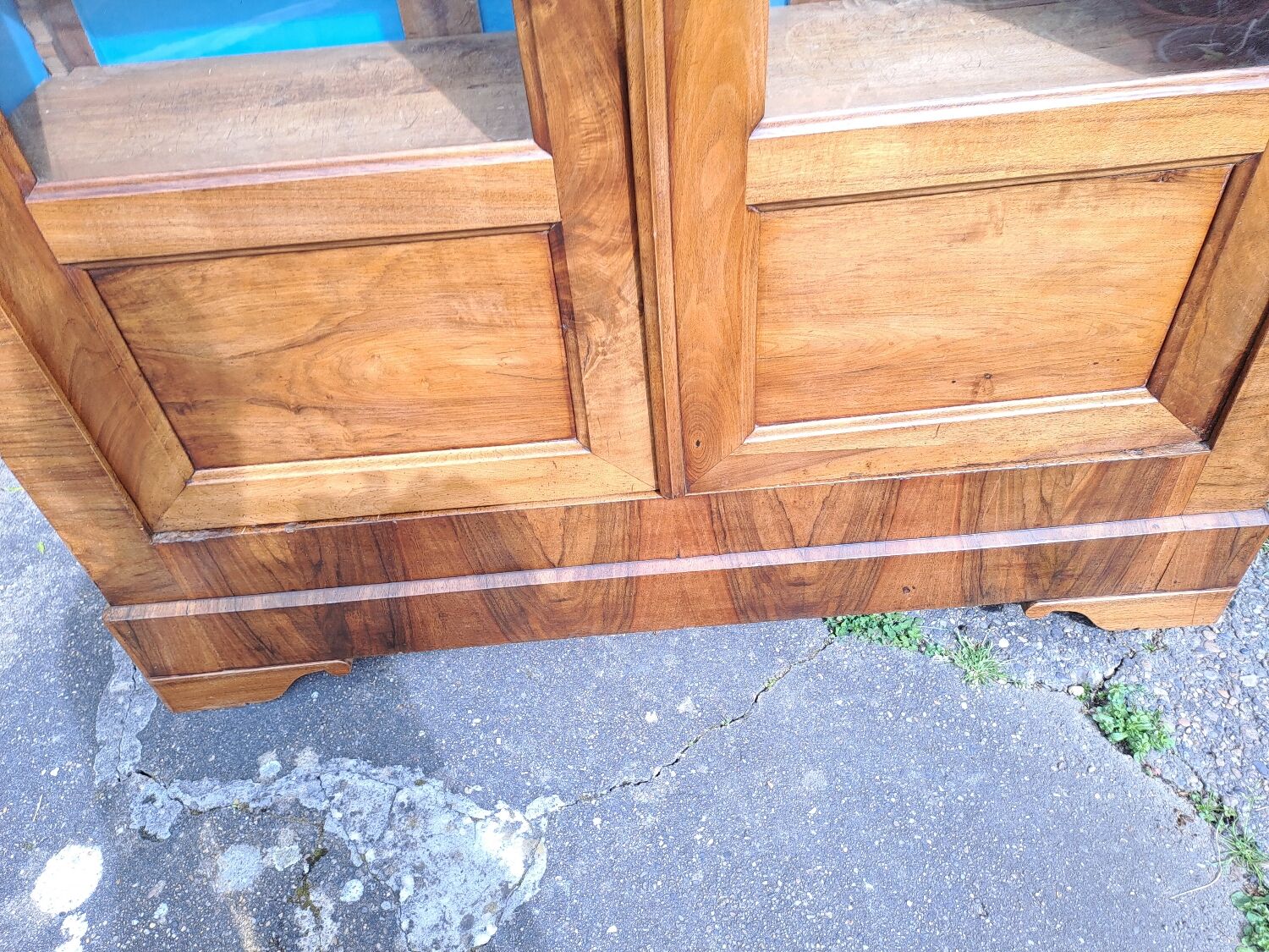 Louis Philippe blond walnut bookcase