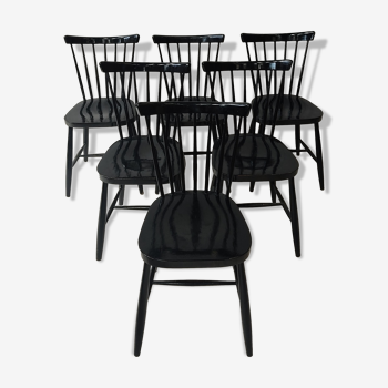 Set de 6 chaises scandinaves vintage