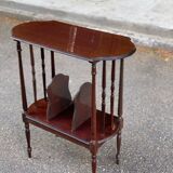 Vinyl or sheet music storage unit, wooden side table with bars