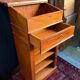 Wooden writing desk with storage, vintage 1950s.