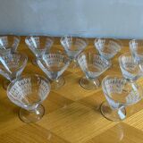 Set of 11 vintage flared champagne glasses