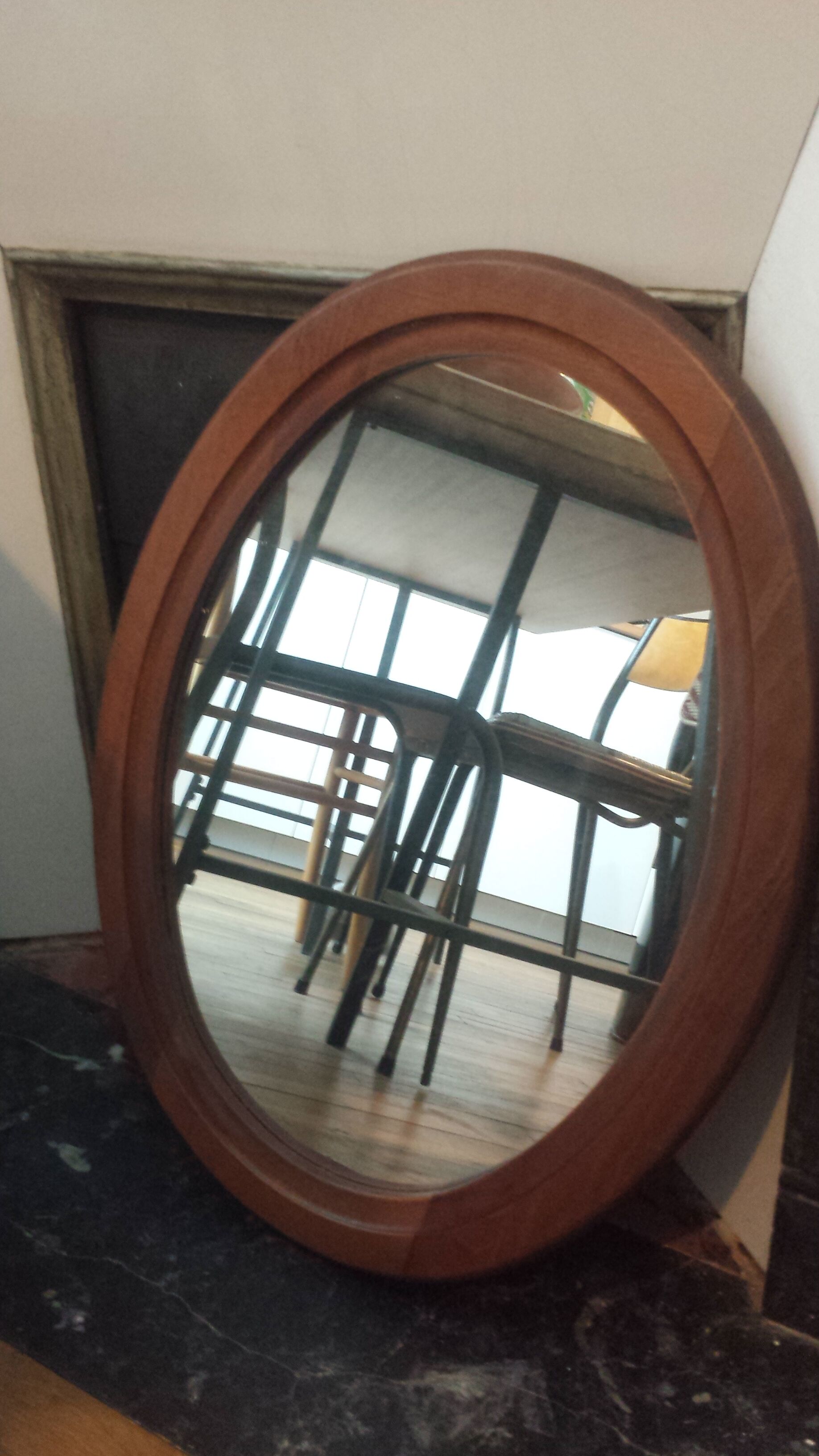 Miroir en bois massif vintage 52 x 68 cm