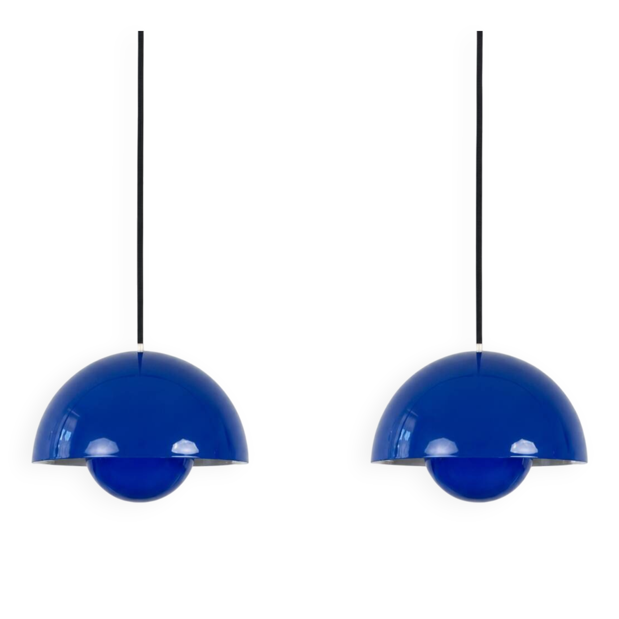 Pair of 2 vintage Danish Flowerpot lamps by Verner Panton, 1968