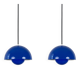 Pair of 2 vintage Danish Flowerpot lamps by Verner Panton, 1968
