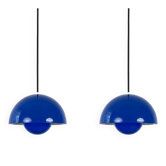 Paire de 2 lampes vintage danoises Flowerpot par Verner Panton, 1968