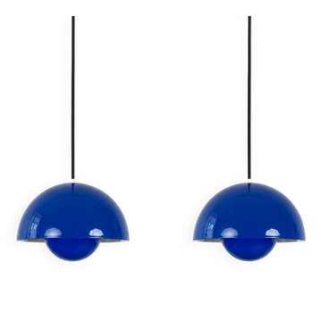 Pair of 2 vintage Danish Flowerpot lamps by Verner Panton, 1968