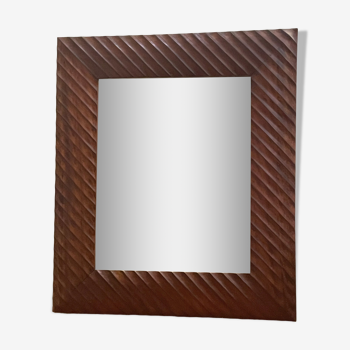 Solid exotic wood mirror, 67x77 cm