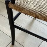 Vintage straw nesting stools, 60s design