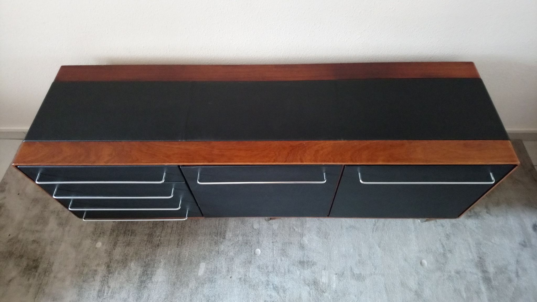 Rare row of wood and leatherette of the 60s 70s