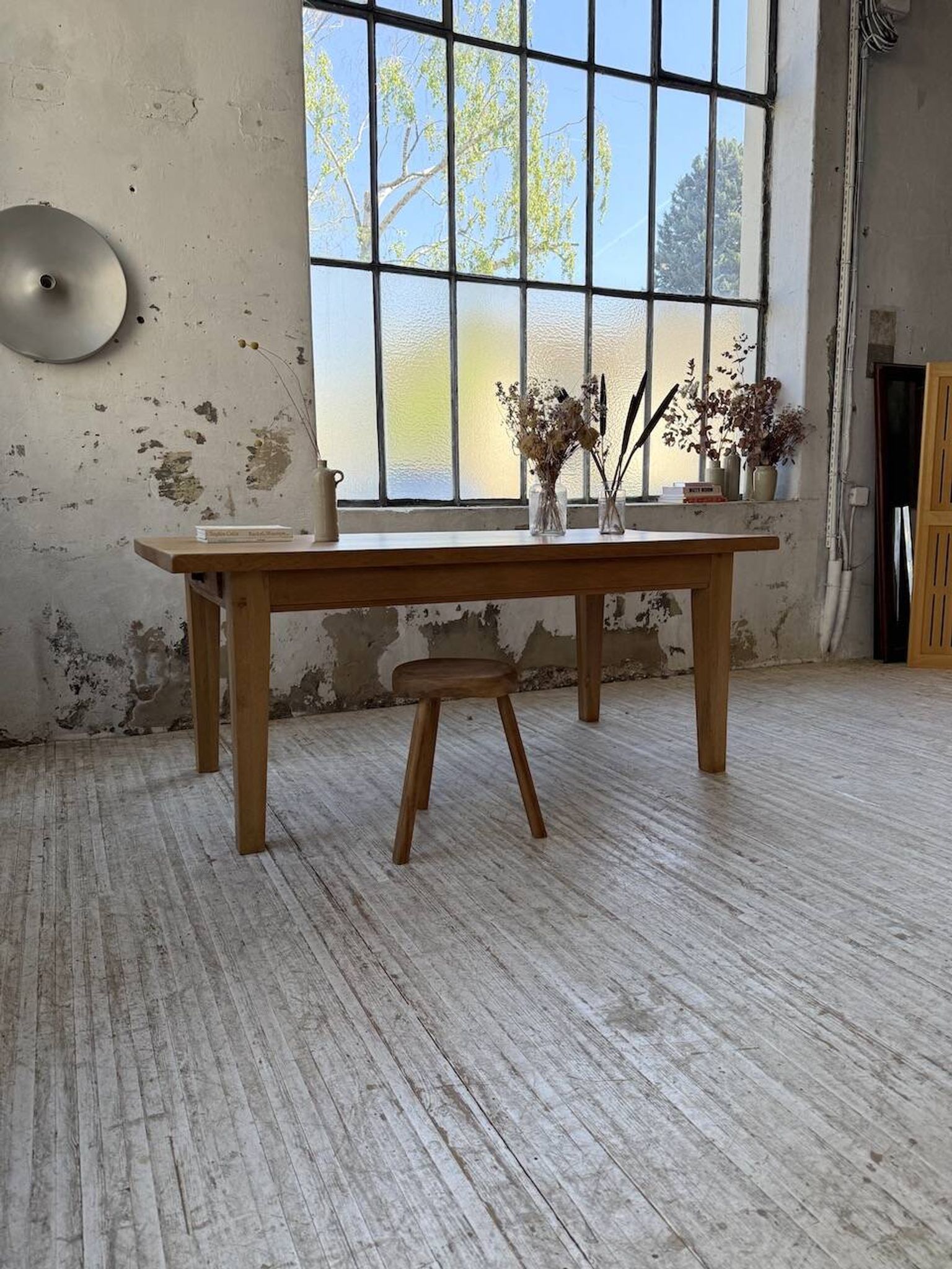 Table de ferme extensible en chêne massif