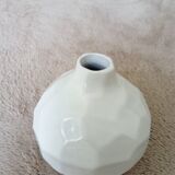 white ceramic faceted design vase