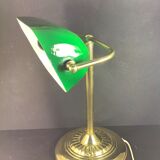 Green opaline library lamp