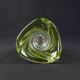 Val Saint Lambert crystal vase with a two-tone twisted shape, "Wave" model