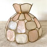 Abat jour to hang in mother-of-pearl and brass