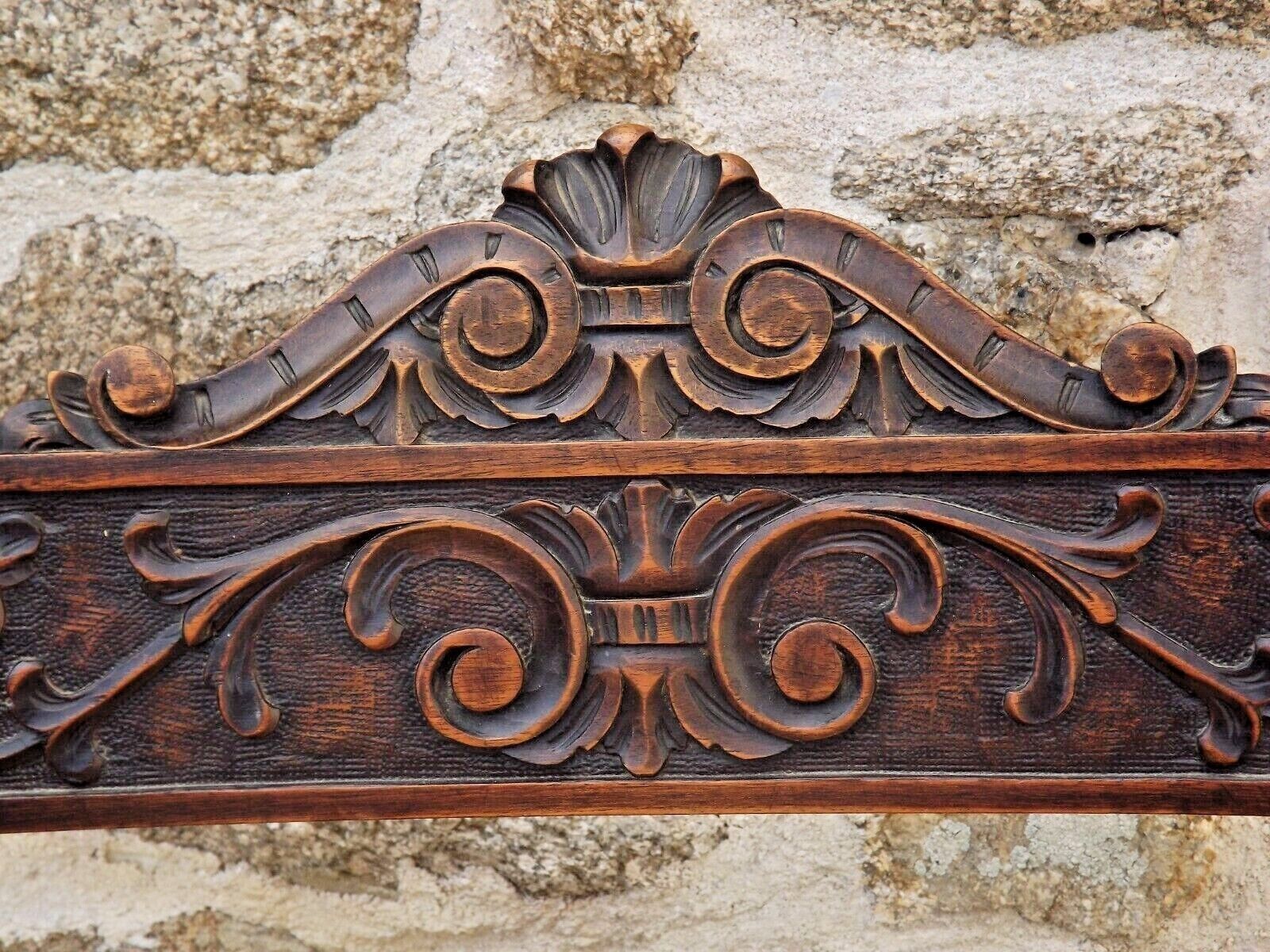 Dagobert armchair curule hard carved walnut demon head detail 3675