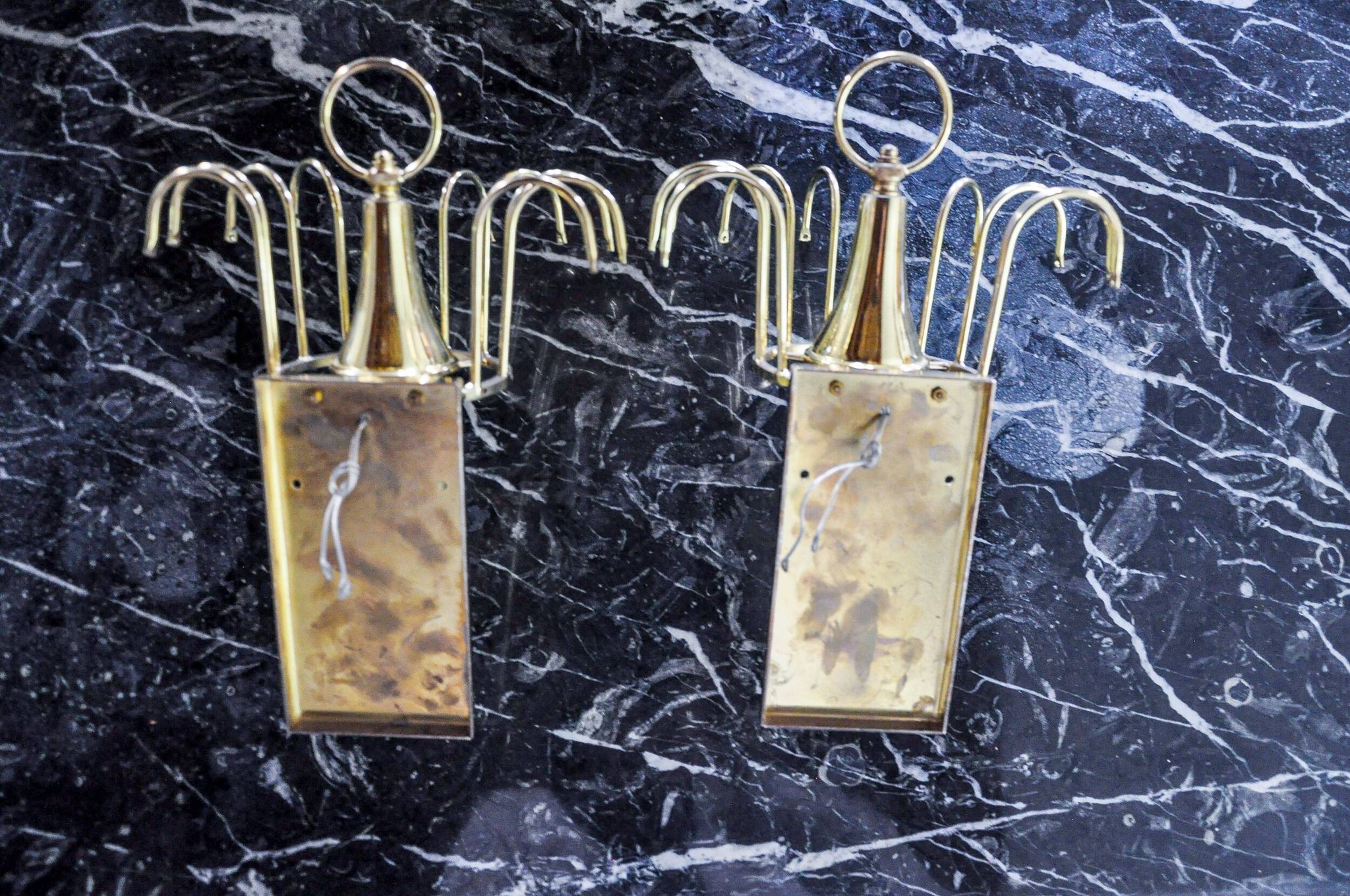 Pair of Venini "drops" wall lights, 2 levels, murano glass, Italy, 1970