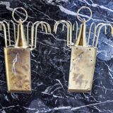 Pair of Venini "drops" wall lights, 2 levels, murano glass, Italy, 1970