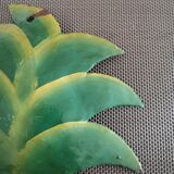 Towel/tea towels in pineapple shaped metal towel holder, hand painted - 1970s/1980s