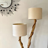 Rattan floor lamp