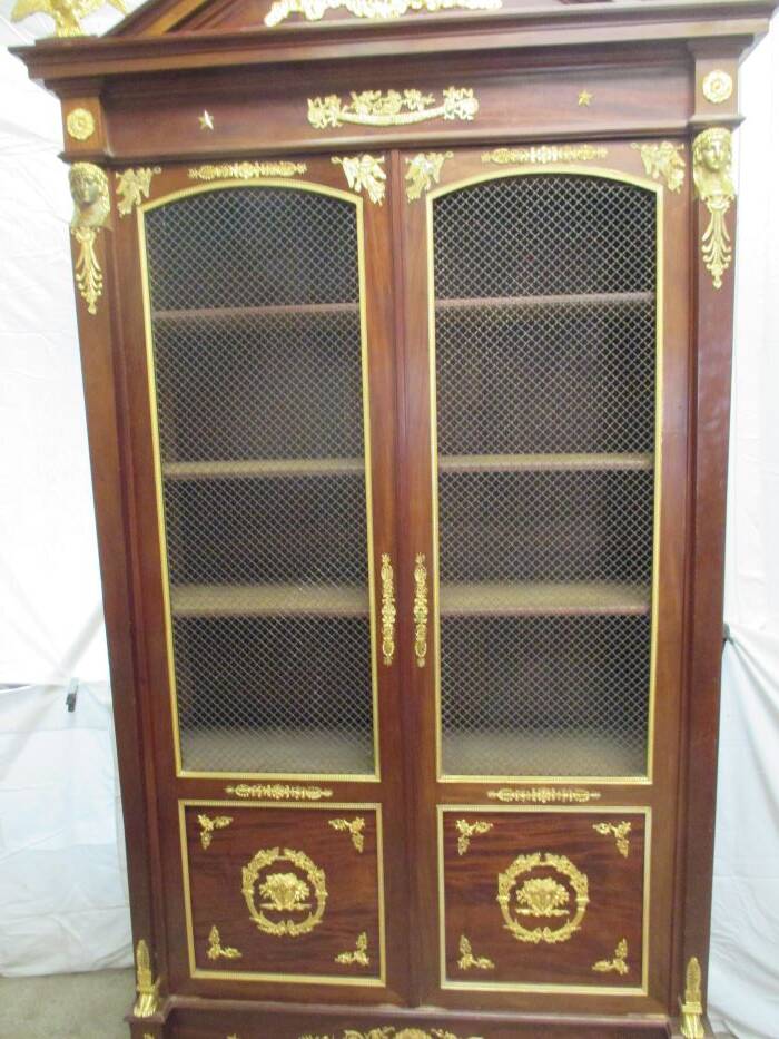 Acajou Library of Cuba Scd Empire decorated with 50 gilded bronzes