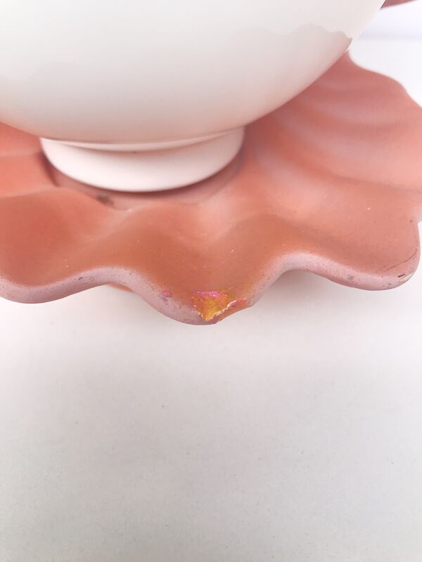 Lampe coquillage vintage années 70 couleur corail