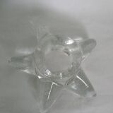 Star candle holder in glass or bubbled crystal, Biot type