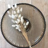 70s smoked glass fruit basket