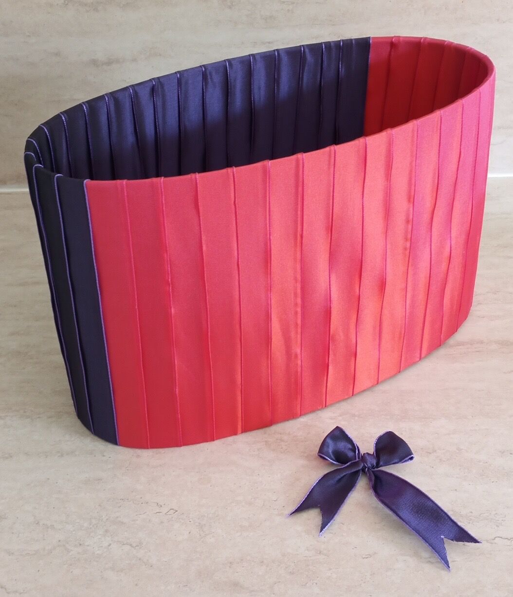 Pink and purple moiré lampshade