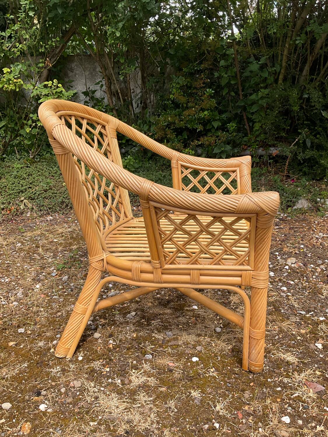 70s rattan lounge