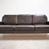 Scandinavian chocolate leather sofa