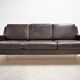 Scandinavian chocolate leather sofa
