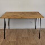 Oak table metal legs