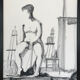Fusain de Loïc DUBIGEON 1934-2001 Nu à l’atelier