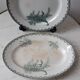 Duo of dishes Saint-Amand Terre de Fer, model Muguet, XIXth