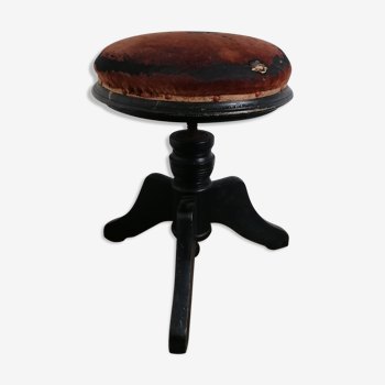 Napoleon III blackened wooden adjustable stool