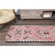 1970s Turkish Oushak Handmade Wool Cotton Pink Runner Rug 83x331