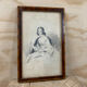 Portrait 19th young woman romantic marquetry frame