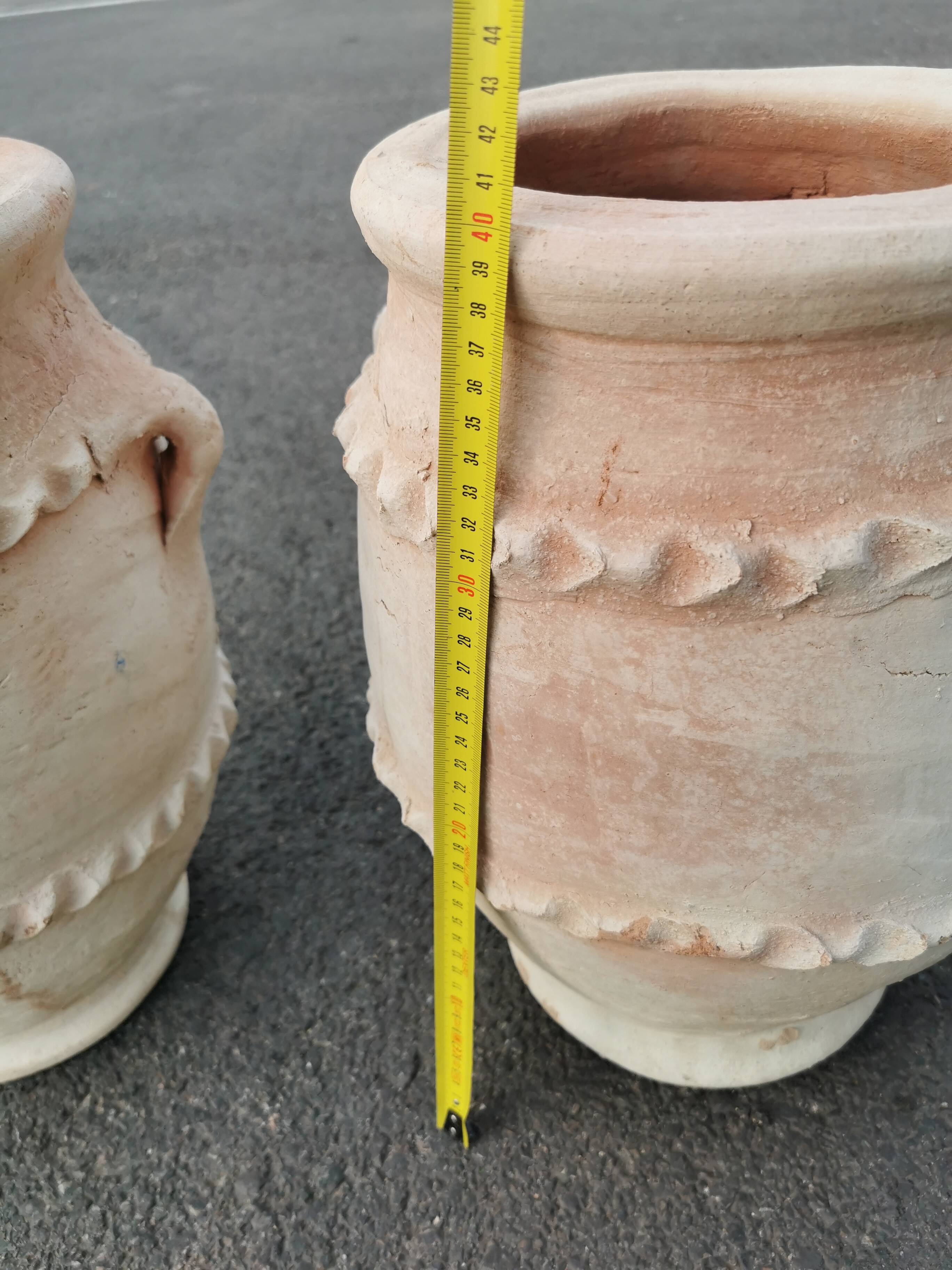 Set of two terracotta jars