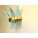 Ligh-blue “palmette” murano glass belt wall sconce