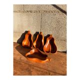 Vintage pear-shaped teak bowl